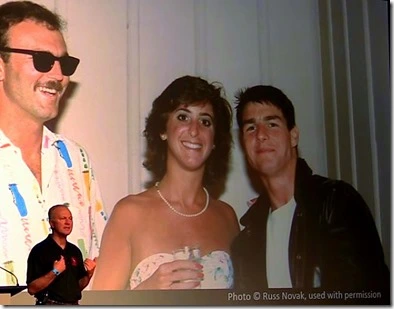 David and Laura with Tom Cruise at the TOP GUN cast party